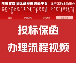 内蒙古政府采购云平台电子投标保函办理操作视频